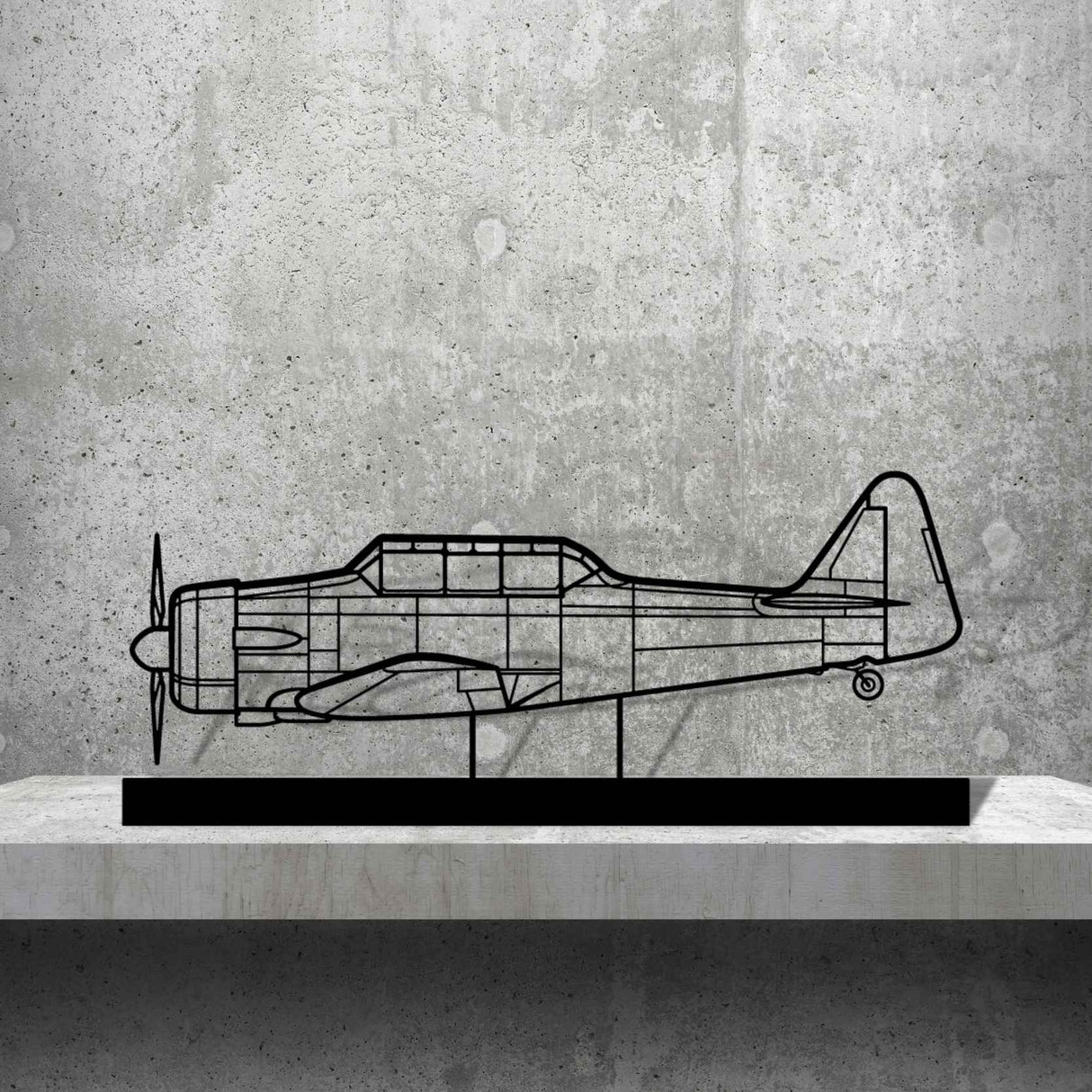 T-6G Texan Silhouette Metal Art Stand