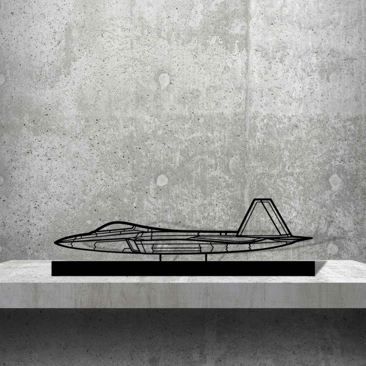 F-22 Raptor Silhouette Metal Art Stand