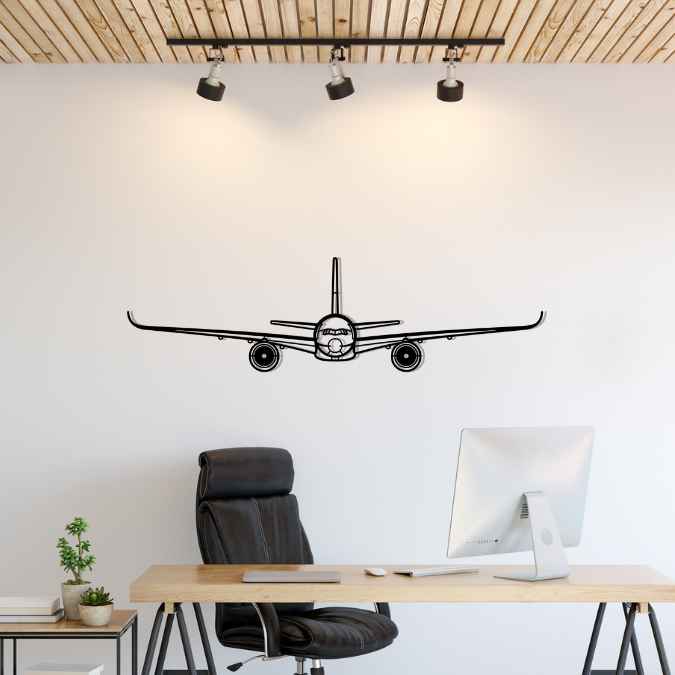 A350-900 Front Silhouette Metal Wall Art