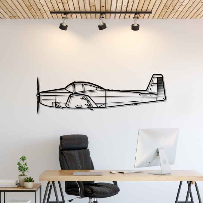 L-17 Navion Silhouette Metal Wall Art