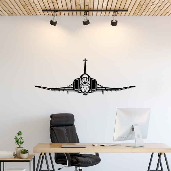 F-4 Phantom Front Silhouette Metal Wall Art