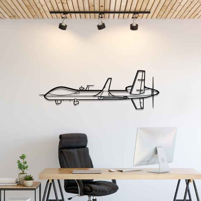 MQ-9B Reaper Silhouette Metal Wall Art