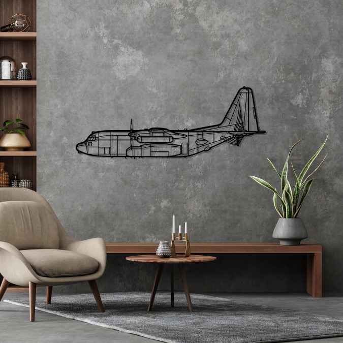 EC-130 Compass Call Silhouette Metal Wall Art