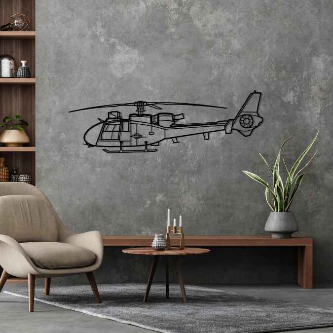 SA342M1 Gazelle Silhouette Metal Wall Art
