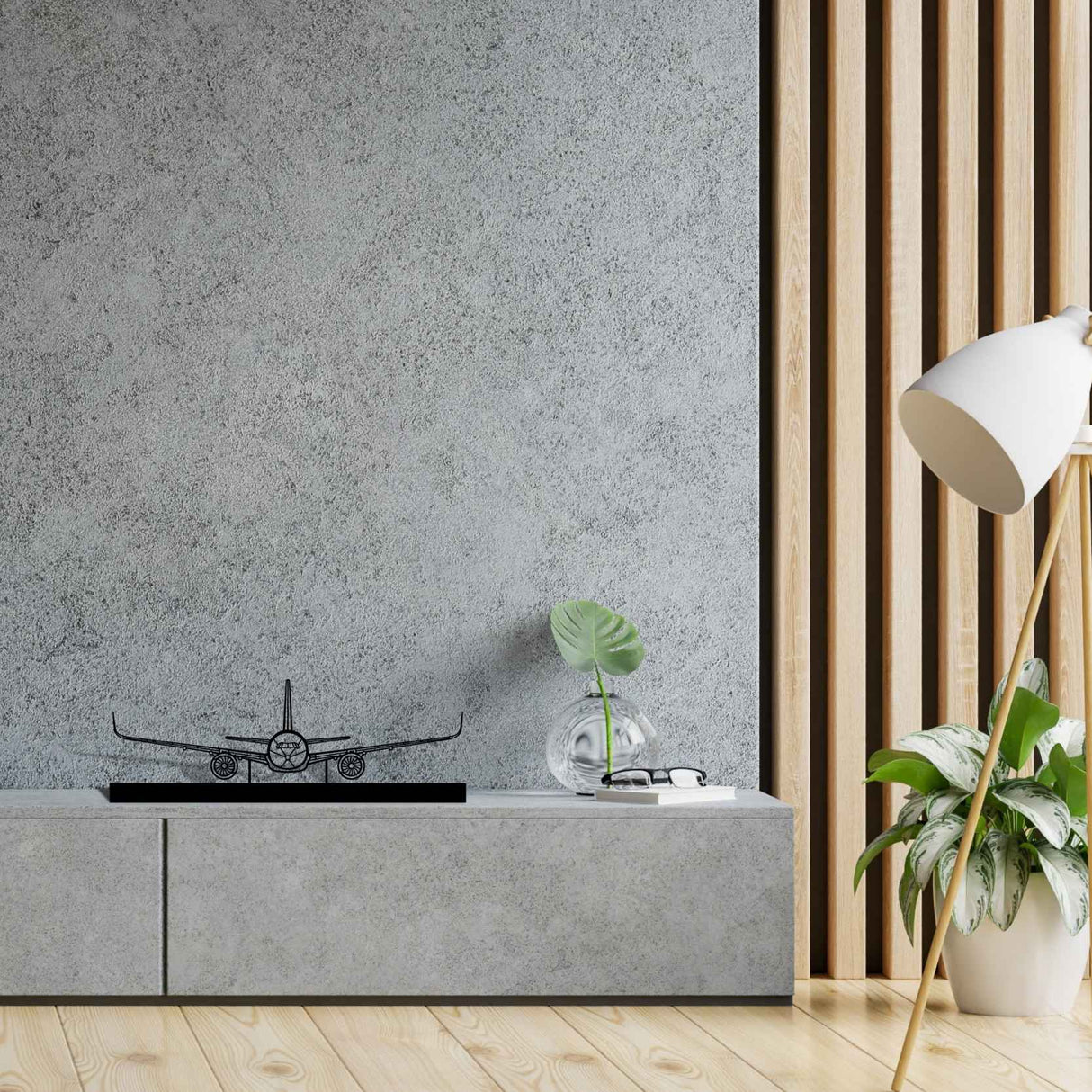 A350 Silhouette Metal Art Stand