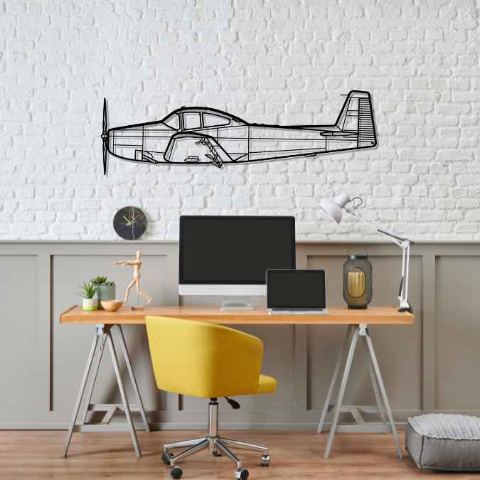 L-17 Navion Silhouette Metal Wall Art