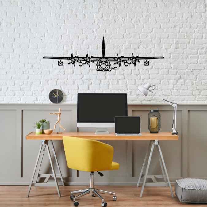 AC-130J Ghostrider With Rockets Front Silhouette Metal Wall Art