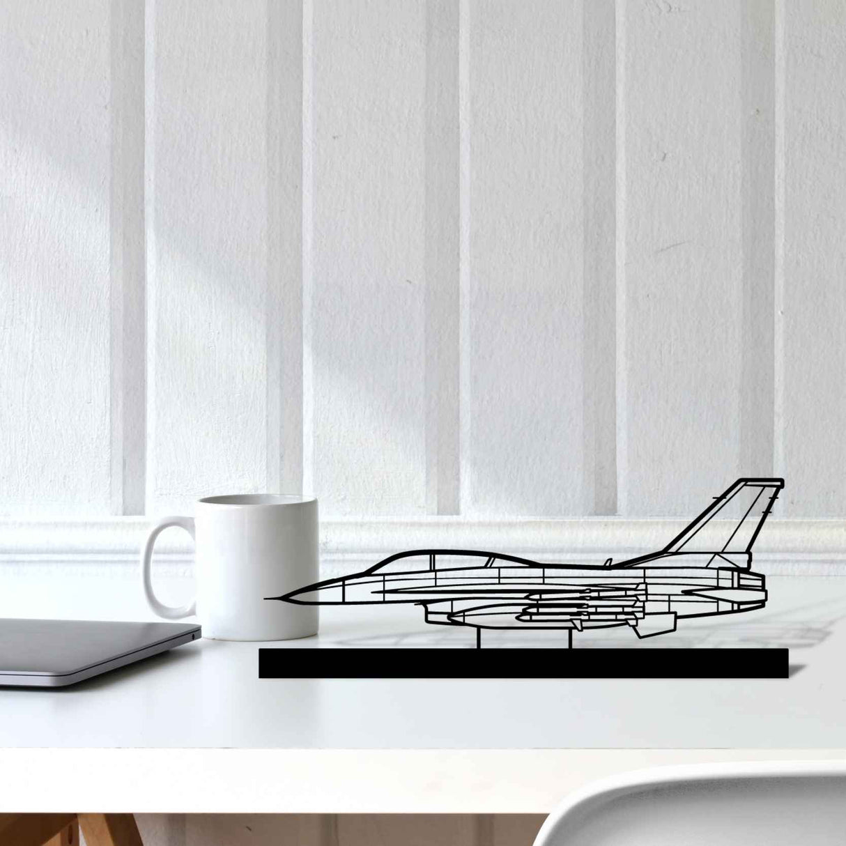 F-16D Silhouette Metal Art Stand