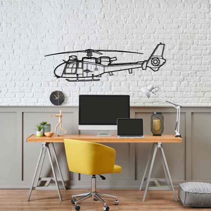 SA342M1 Gazelle Silhouette Metal Wall Art