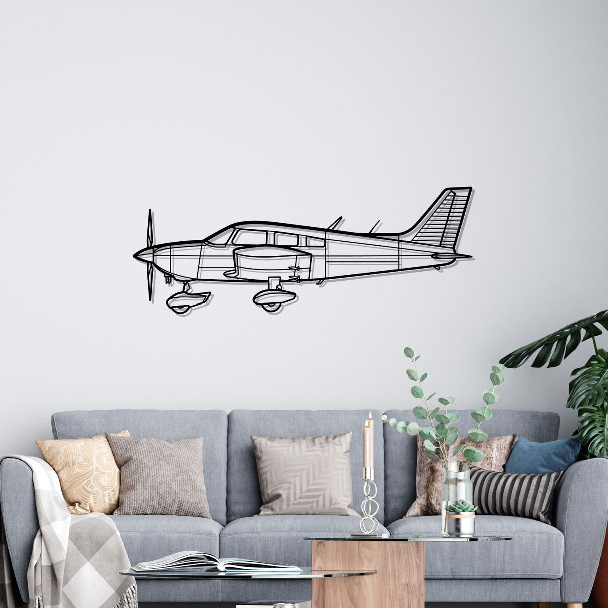 PA-28-180 Cherokee Archer Silhouette Metal Wall Art