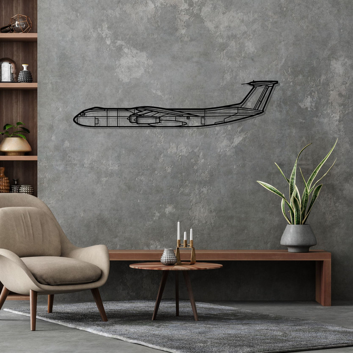 C-141 Starlifter Silhouette Metal Wall Art