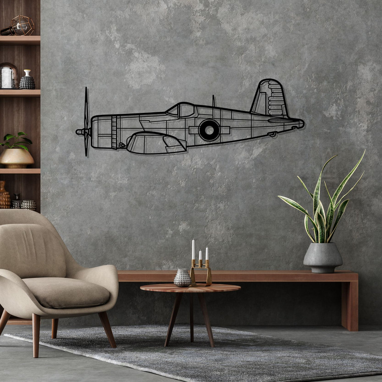FG-1D Corsair Silhouette Metal Wall Art