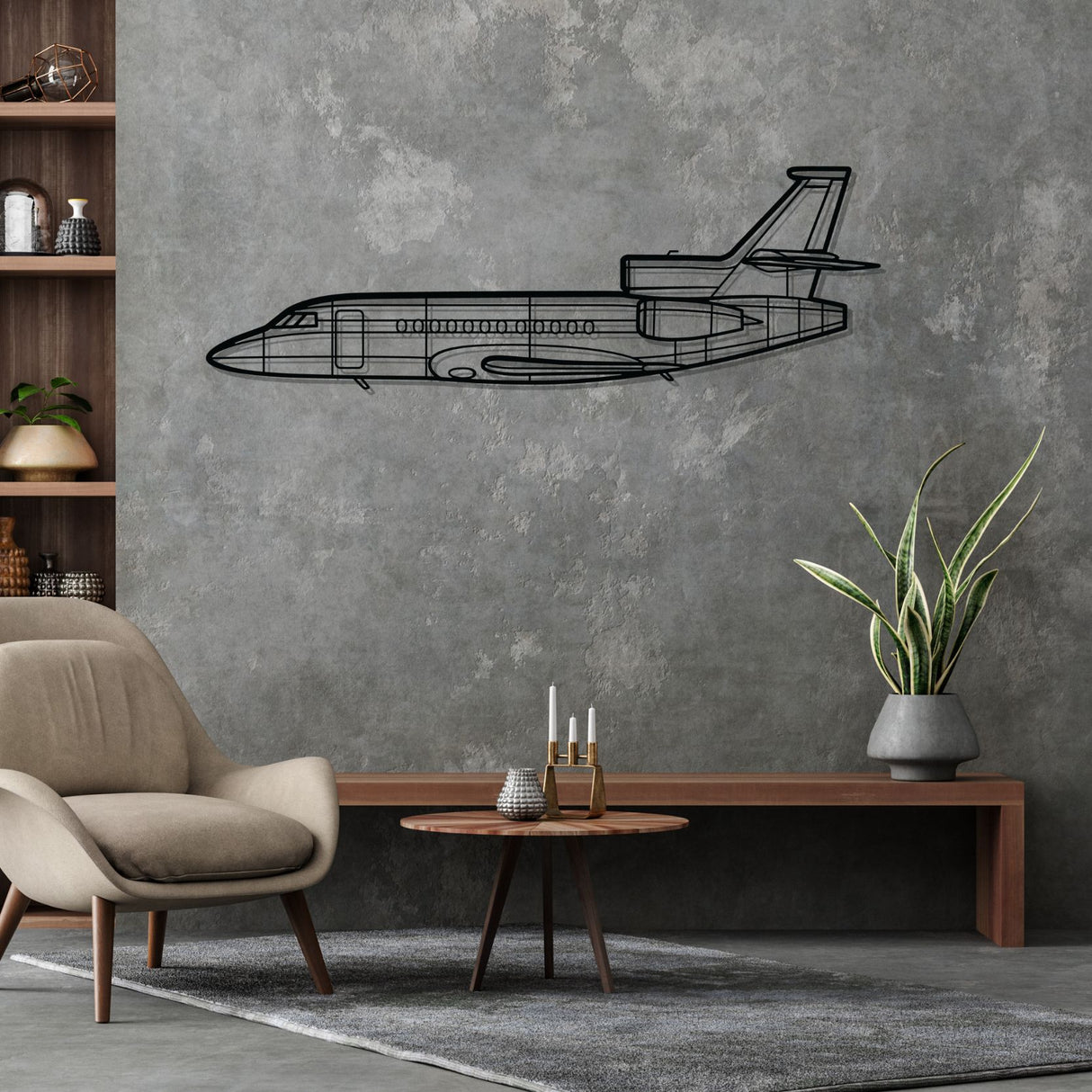 Falcon 900EX Silhouette Metal Wall Art