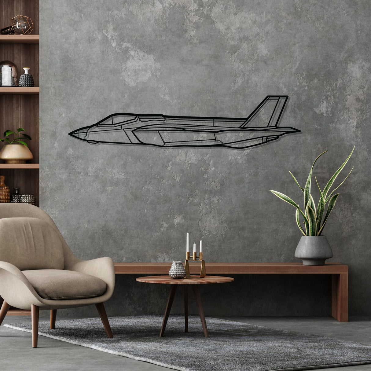 F35A Lightning ll Silhouette Metal Wall Art