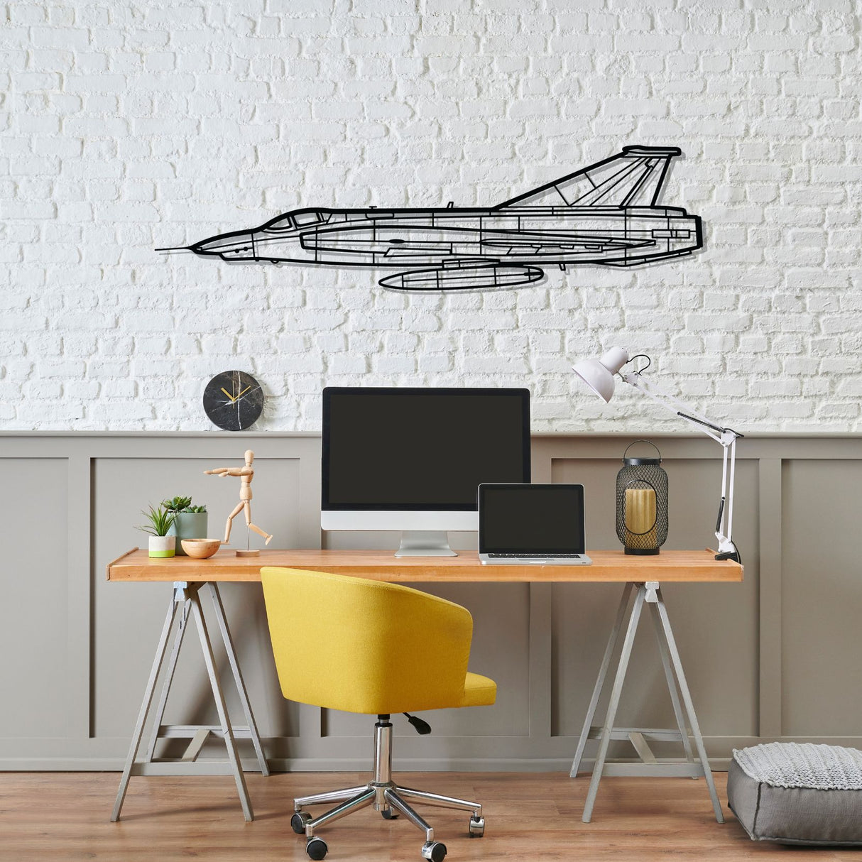RF-35 Draken Silhouette Metal Wall Art
