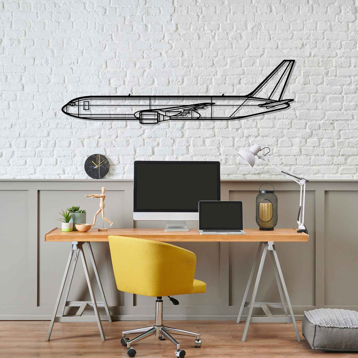 767-300F Silhouette Metal Wall Art