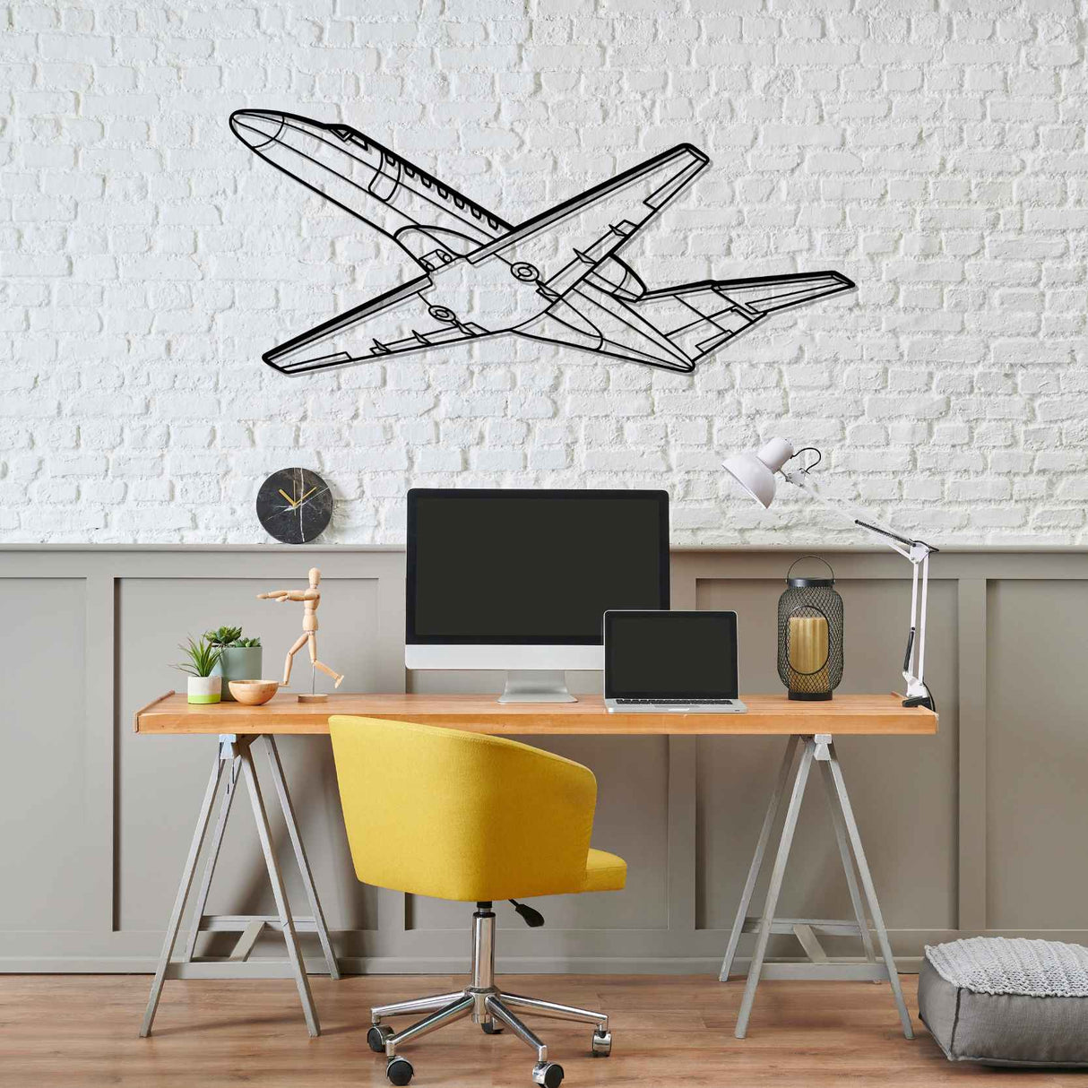 CJ3 Angle Silhouette Metal Wall Art