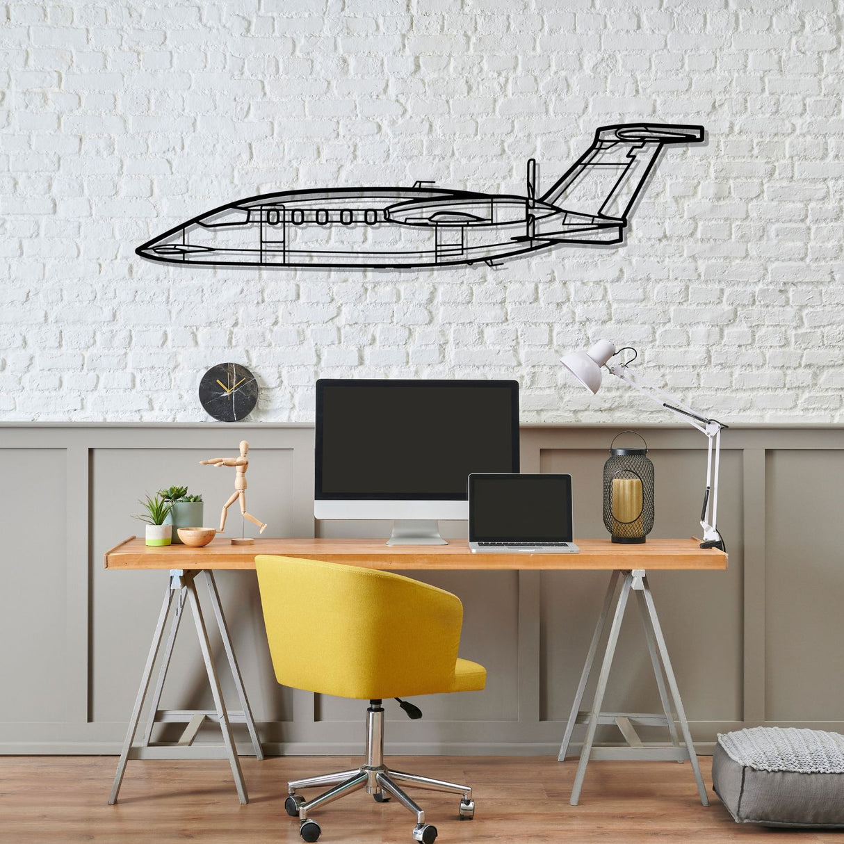 P-180 Avanti Silhouette Metal Wall Art