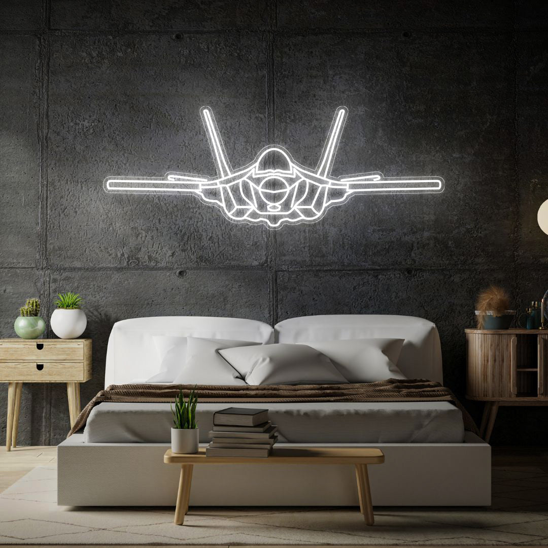 F-35A Lightning ll Front Neon Silhouette