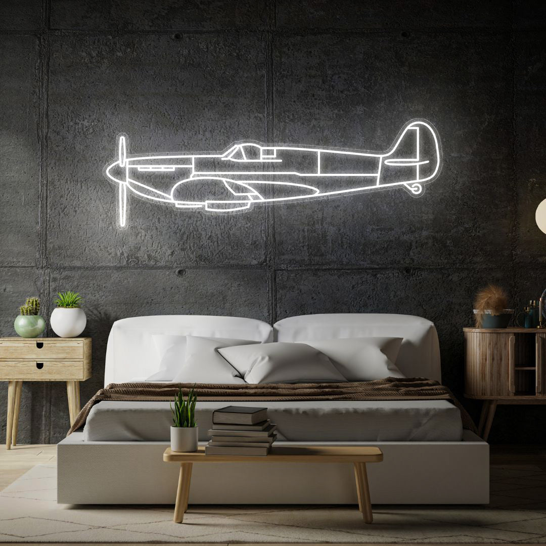 Spitfire Mk II Neon Silhouette