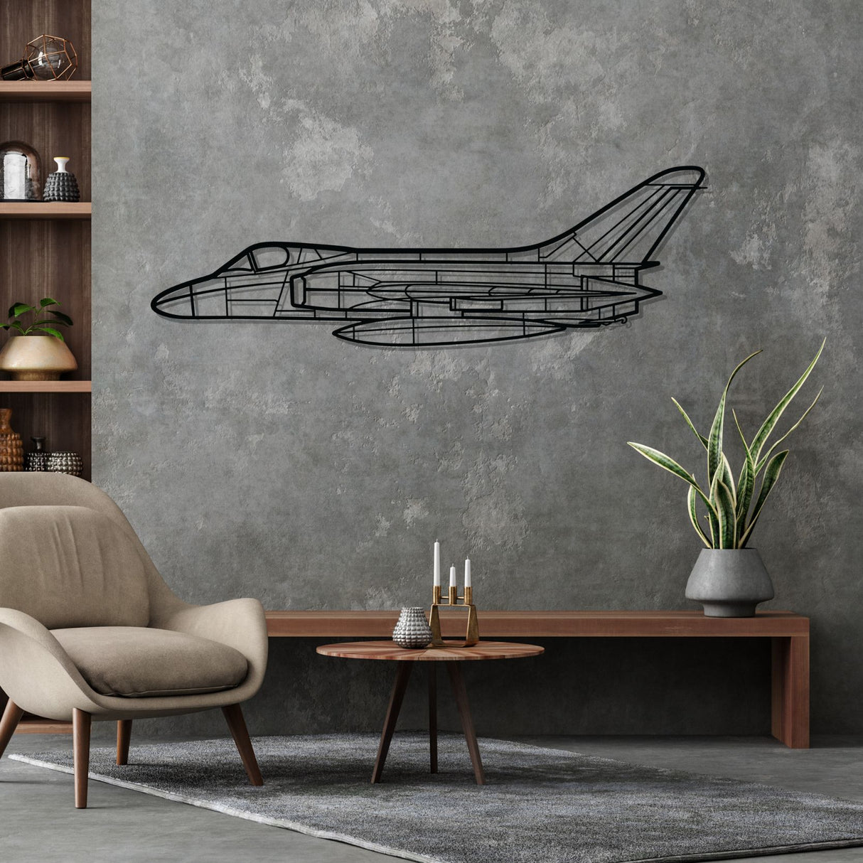 F4D Skyray Silhouette Metal Wall Art