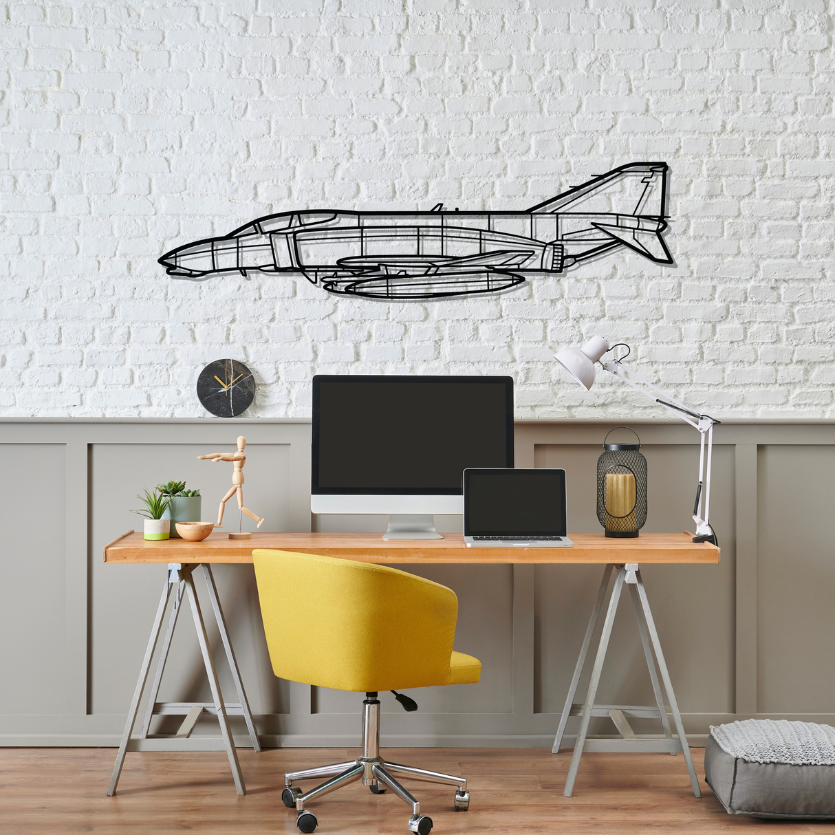 F-4B Phantom 2 Navy Silhouette Metal Wall Art