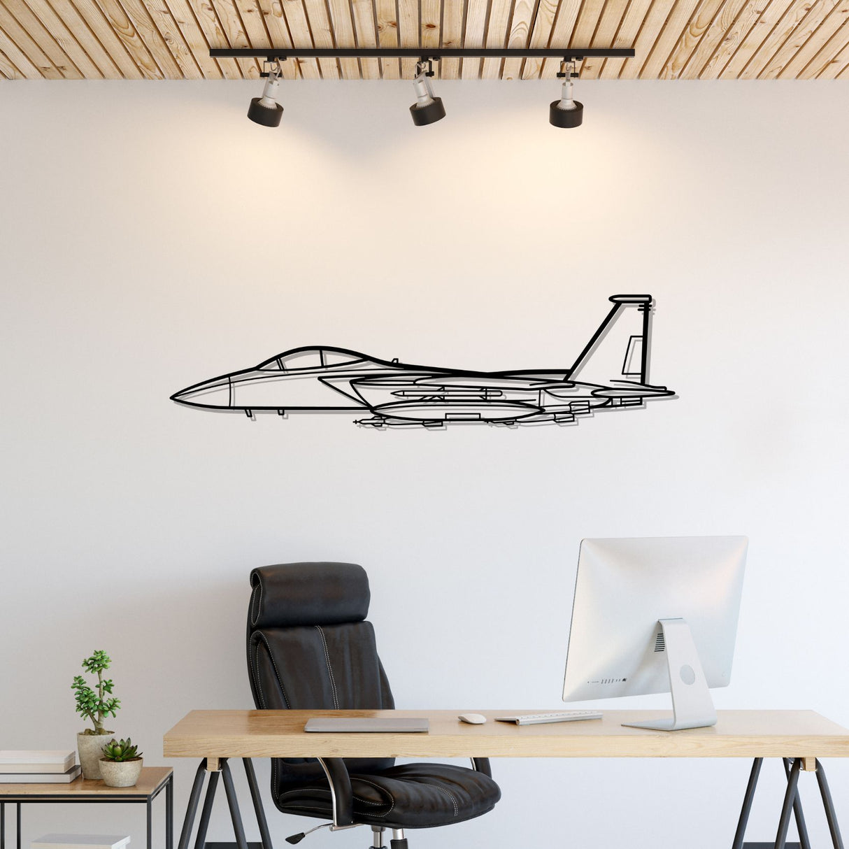 F-15 Strike Eagle Silhouette Metal Wall Art
