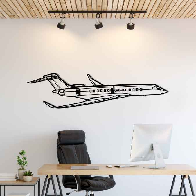 Global 7500 Angle Silhouette Metal Wall Art