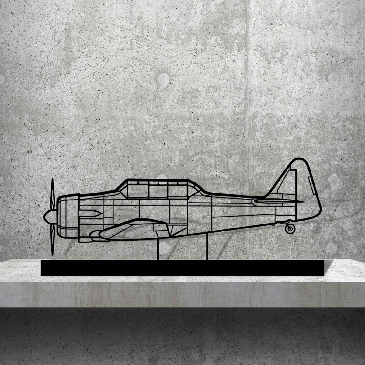 T-6G Texan Silhouette Metal Art Stand