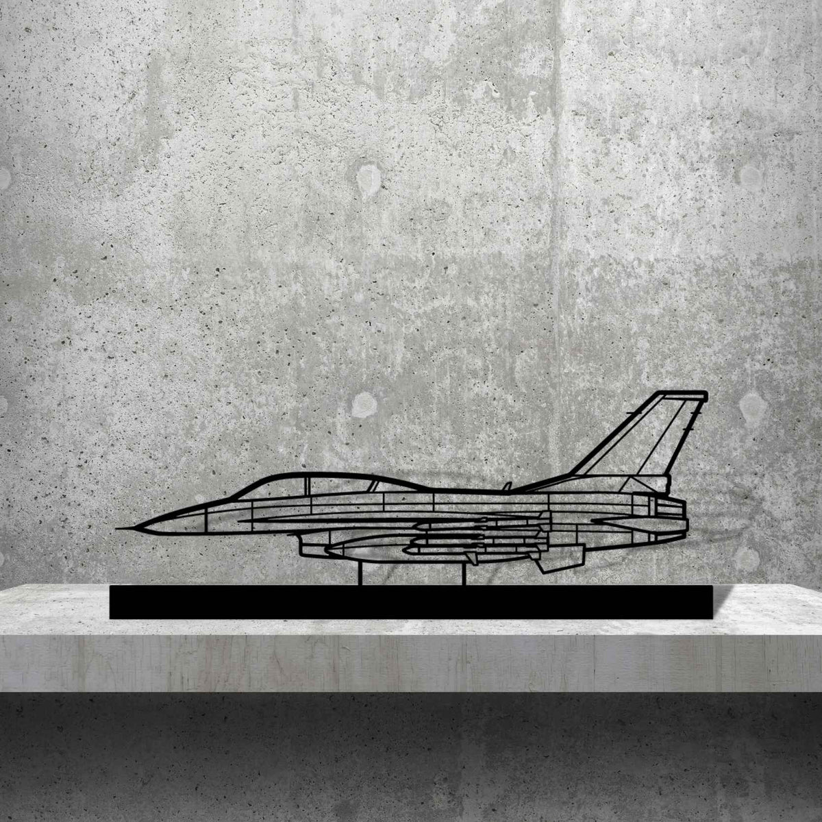 F-16D Silhouette Metal Art Stand
