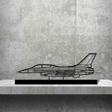 F-16D Silhouette Metal Art Stand