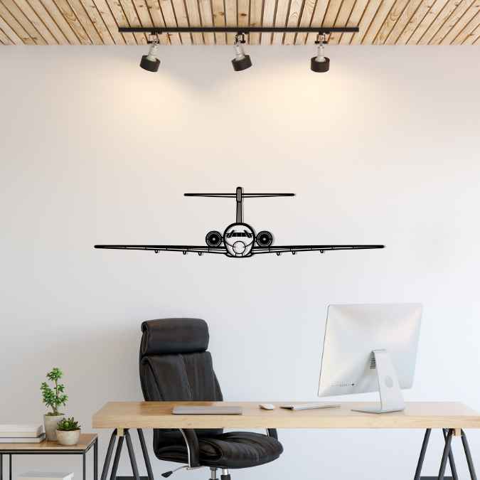 717-200 Front Silhouette Metal Wall Art