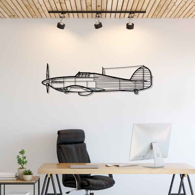 Hurricane Mk 2c 1941 Silhouette Metal Wall Art