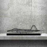 F-22 Raptor Silhouette Metal Art Stand