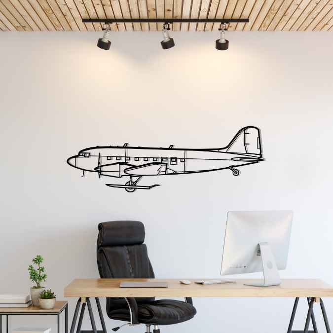 DC-3TP Turbo-Dakota Silhouette Metal Wall Art