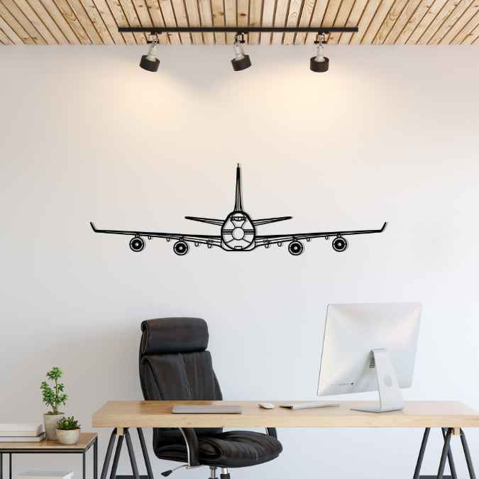747 Front Silhouette Metal Wall Art