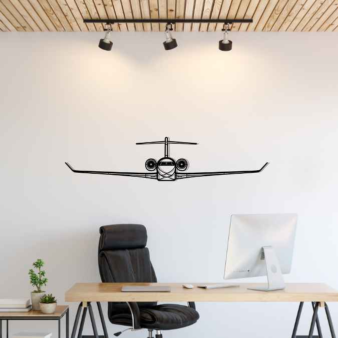 Global 7500 Front Silhouette Metal Wall Art