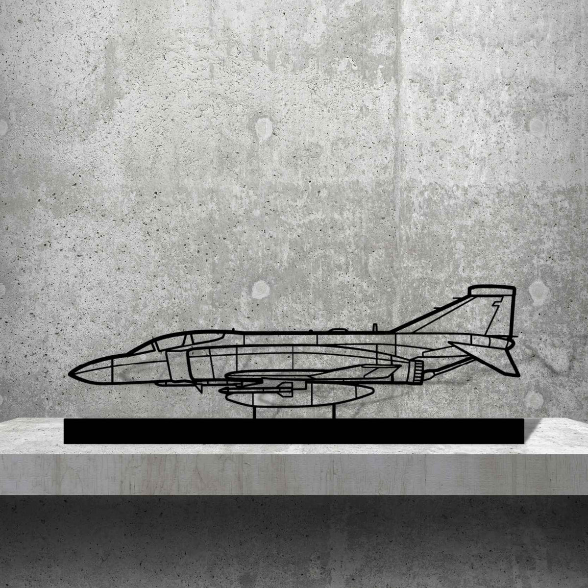 RAF F-4K Phantom Silhouette Metal Art Stand