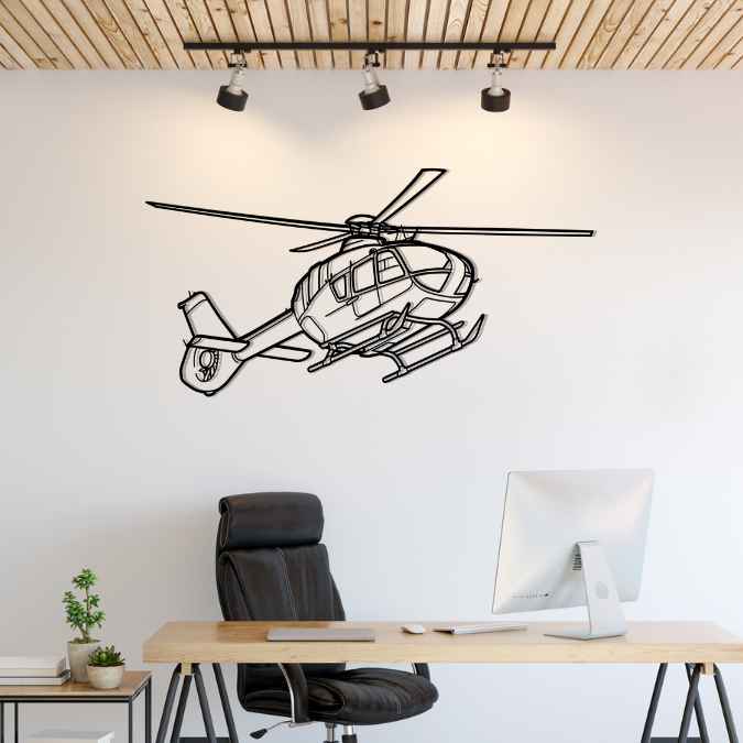 H135T3 Angle Silhouette Metal Wall Art