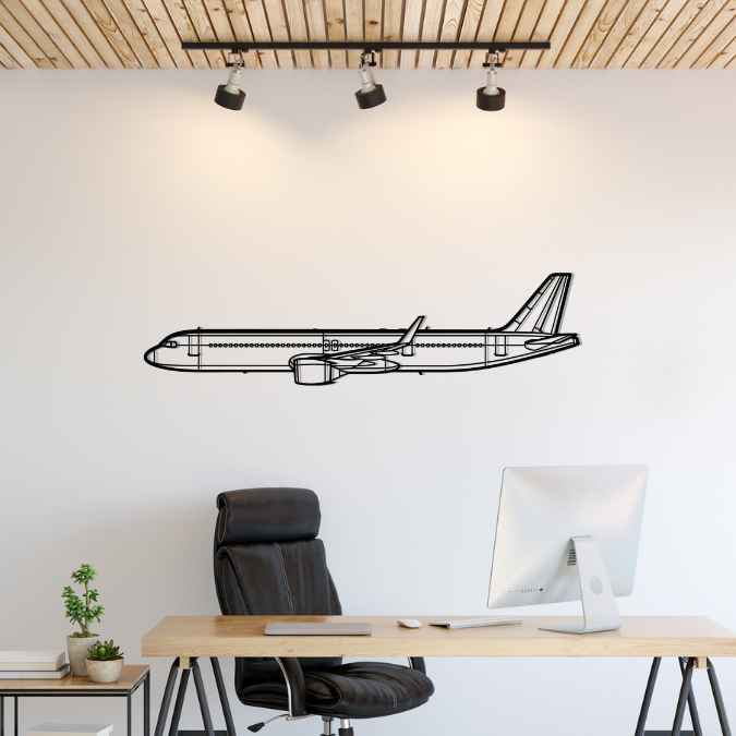 A321-251NX Silhouette Metal Wall Art