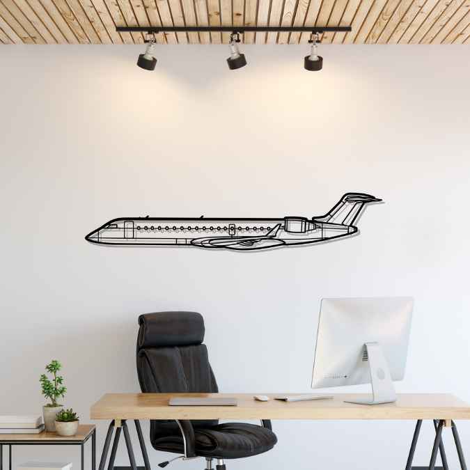 CRJ550 Silhouette Metal Wall Art