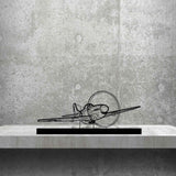 P-51 Mustang Front Angle Silhouette Metal Art Stand