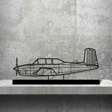 T-34A Mentor Silhouette Metal Art Stand