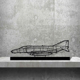 F-4B Phantom 2 Navy Silhouette Metal Art Stand