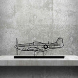 P-51 Mustang Silhouette Metal Art Stand