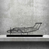 King Air B200 Silhouette Metal Art Stand