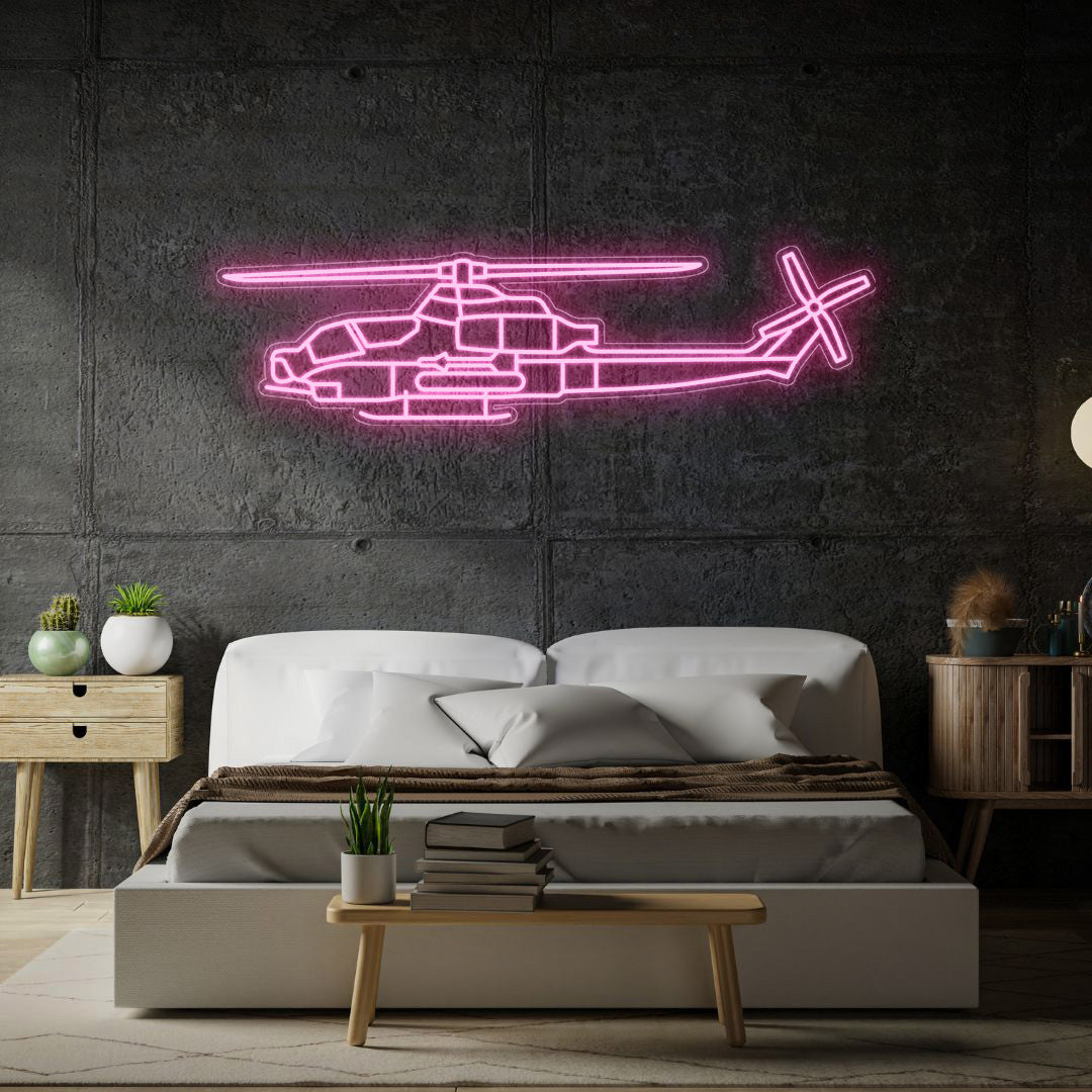 AH-1Z Viper Neon Silhouette