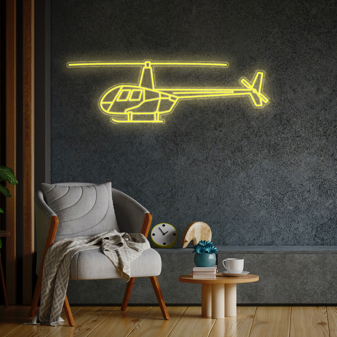 R-44 Raven II Neon Silhouette