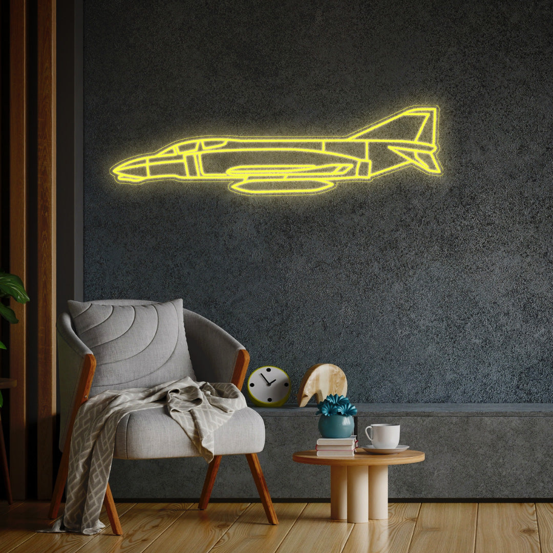 F-4B Phantom 2 Navy Neon Silhouette