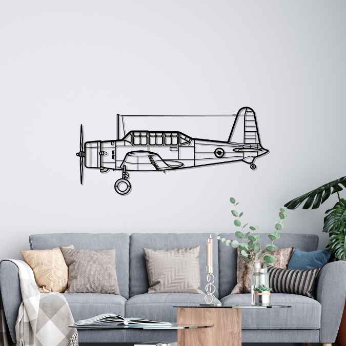 BT-13 Valiant Silhouette Metal Wall Art